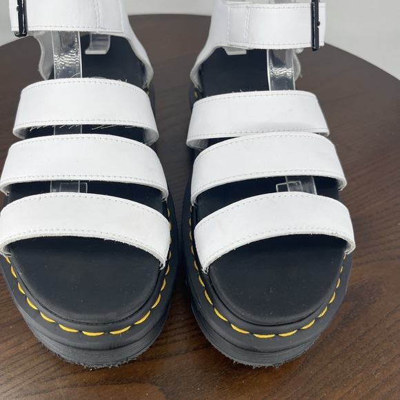 Dr Martens Blaire Sandals Womens 9 White Leather Comfort Strappy Platform Chunky - Picture 3 of 16